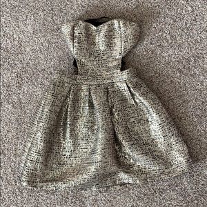 Metallic gold cut out dress